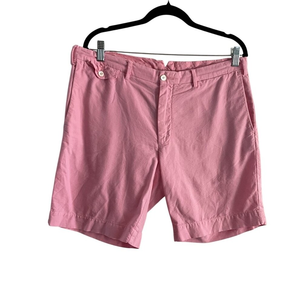 Polo Ralph Lauren Men Sz 34 Pink Flat Front 100% Cotton Pocketed Bermuda Shorts